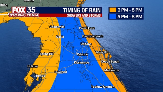 TIMELINE: Thunderstorms expected in Central Florida on Tuesday. Here's when