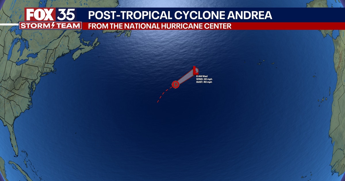 Tropical Storm Andrea: First storm of 2025 Atlantic hurricane season ...