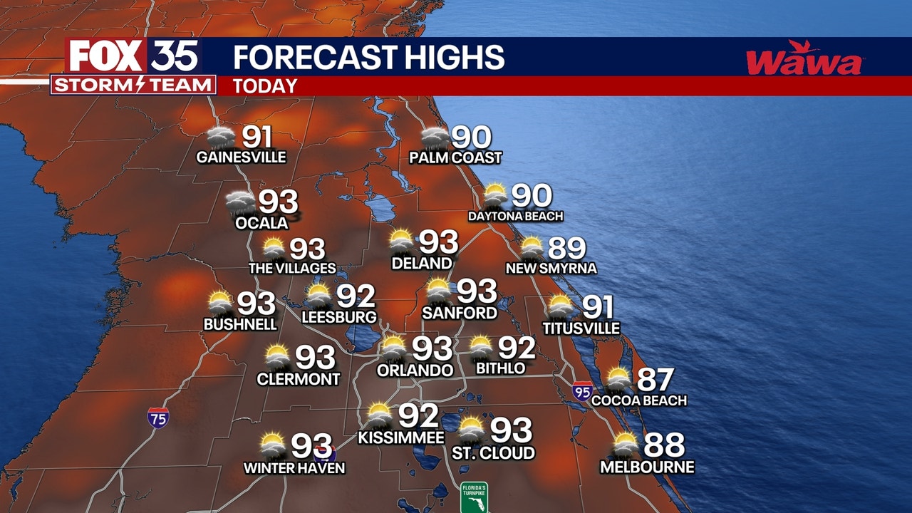 Orlando weather: Heat, humidity with a chance of storms to kickoff the weekend