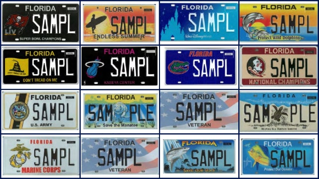 Here are Florida's most popular specialty license plates