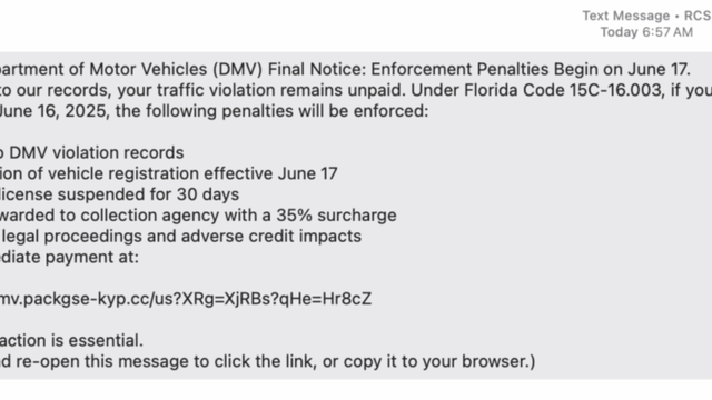 Scam Alert: Florida drivers warned about new unpaid toll, ticket text scheme