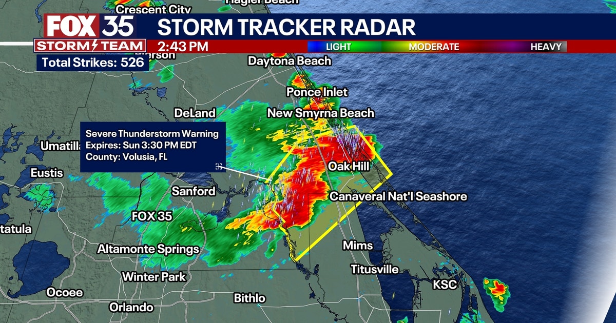 Severe thunderstorm warnings for Volusia, Seminole counties | FOX 35 ...