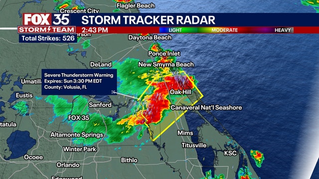 Severe thunderstorm warnings for Volusia, Seminole counties