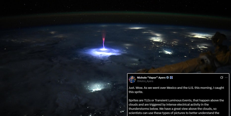 Astronaut photographs elusive luminous event from far above Earth