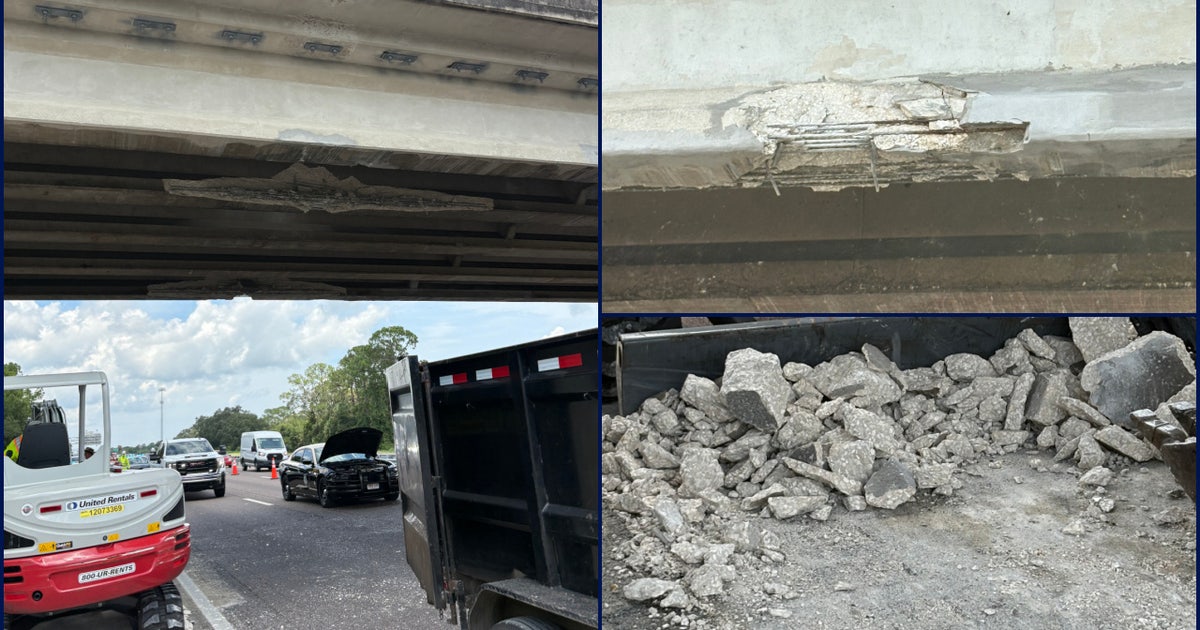 Dump truck slams into I-95 bridge, drives away after sending debris ...