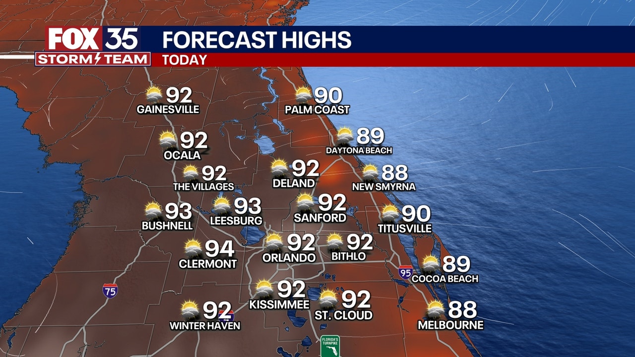 Orlando weather: Drier air Wednesday before Labor Day storms return