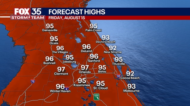 Orlando weather: Another hot day on Friday as heat indexes will top 100 degrees