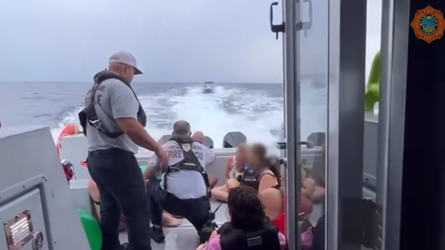 8 rescued from Florida waters after sinking boat runs low on fuel in rough waves