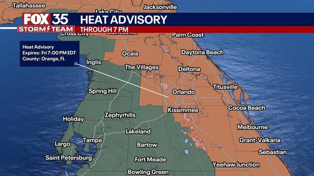 Orlando weather: Heat advisory through evening, scattered showers and storms possible