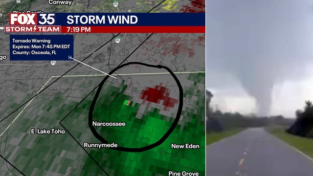 Funnel cloud caught on camera following tornado warning in Orange, Osceola counties