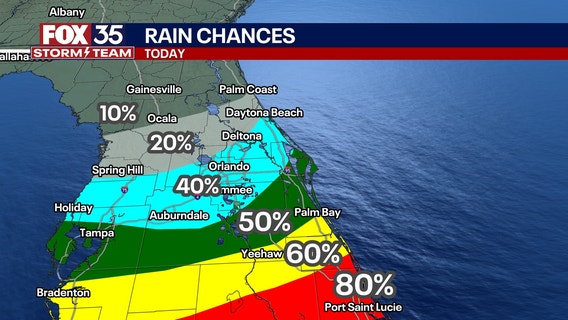 Orlando weather: Showers linger into evening, temperatures in the 90s expected through weekend