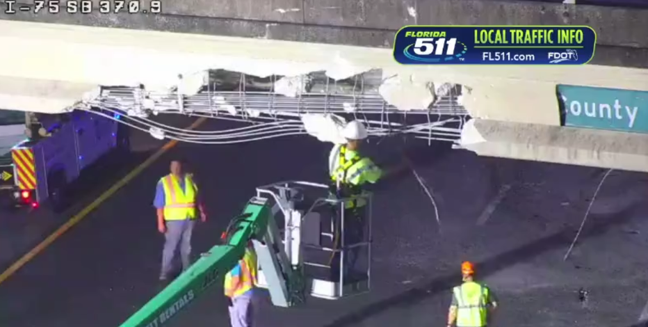 I-75 southbound lanes reopen in Marion County after dump truck