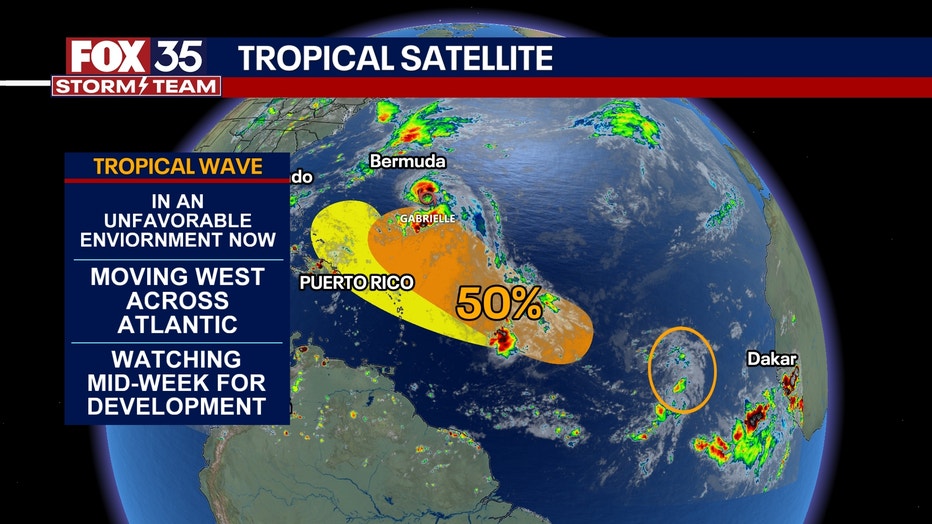 Hurricane Gabrielle forms in Atlantic; 2 disturbances tracked by