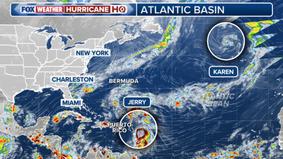 National Hurricane Center: Subtropical Storm Karen forms as Tropical Storm Jerry expected to strengthen