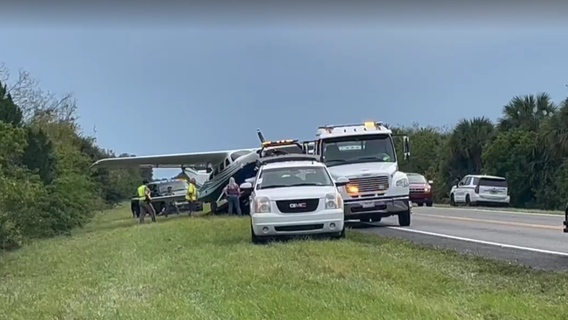 Small plane makes emergency landing on road in Brevard County
