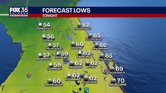 Orlando weather: Partly cloud skies overnight with slightly warmer temperatures