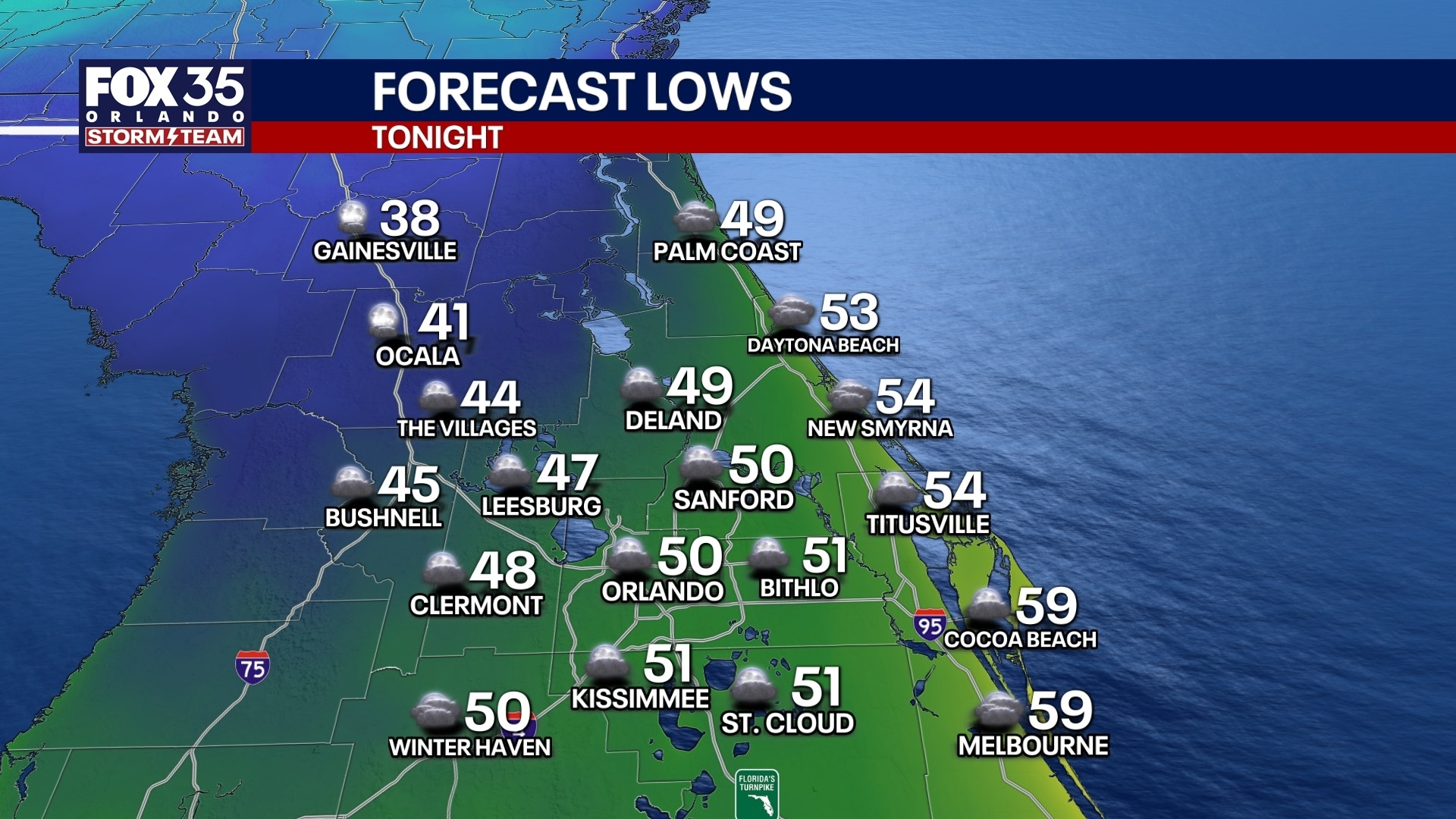 Orlando weather: Cold front brings chilly temperatures to Central Florida