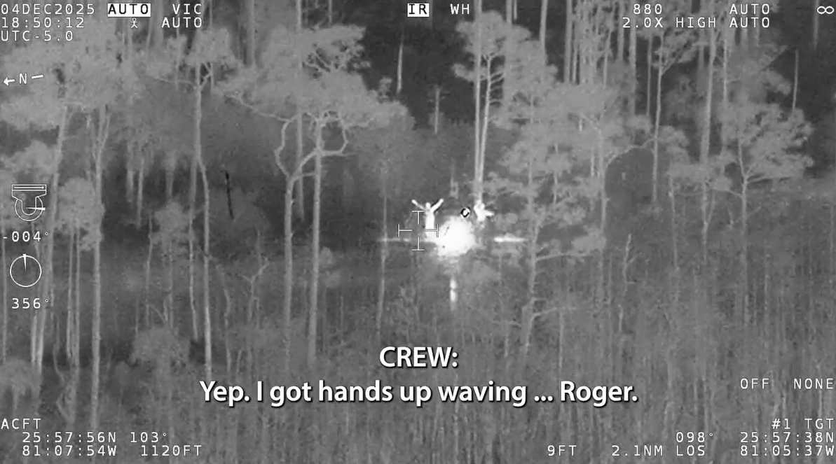 Must-see video: Father, son dramatically rescued from deep in the alligator-infested Florida Everglades