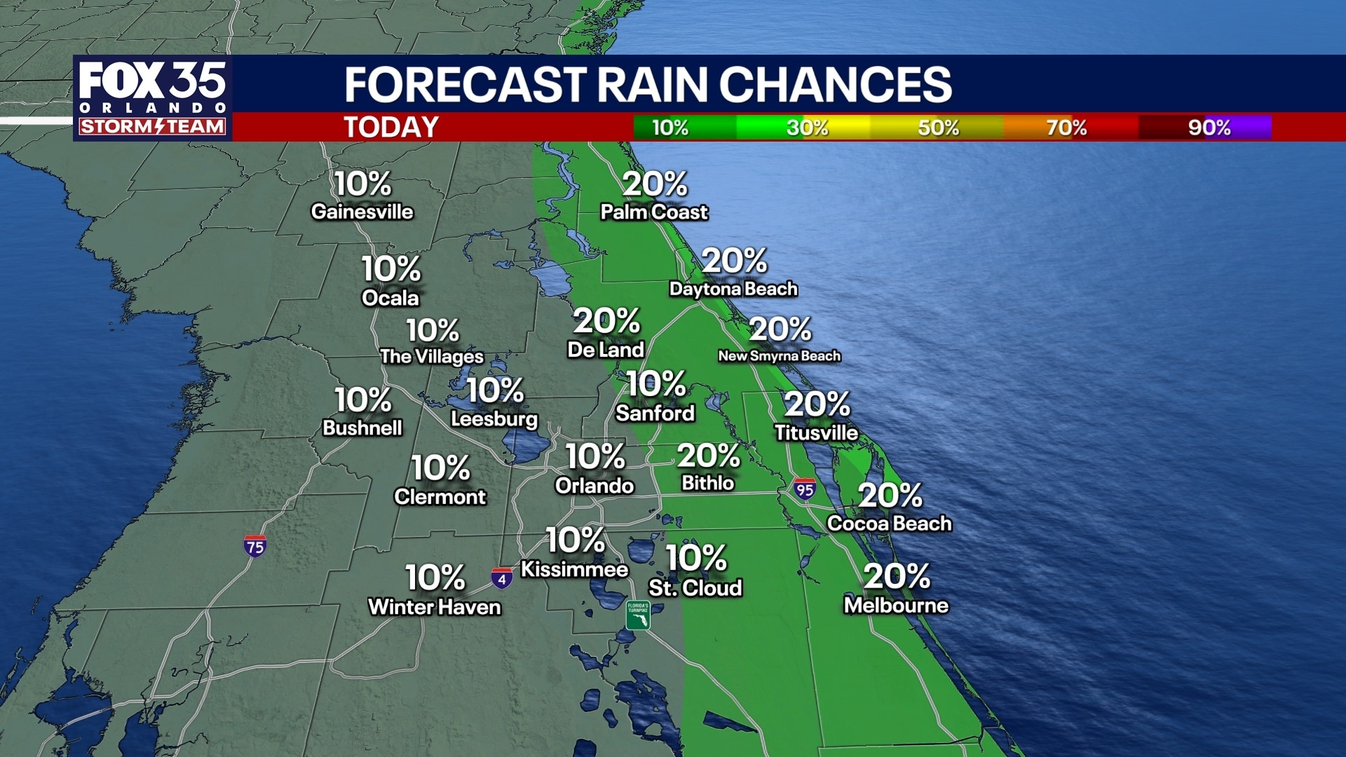 Orlando weather: Rain chances increase for Central Florida