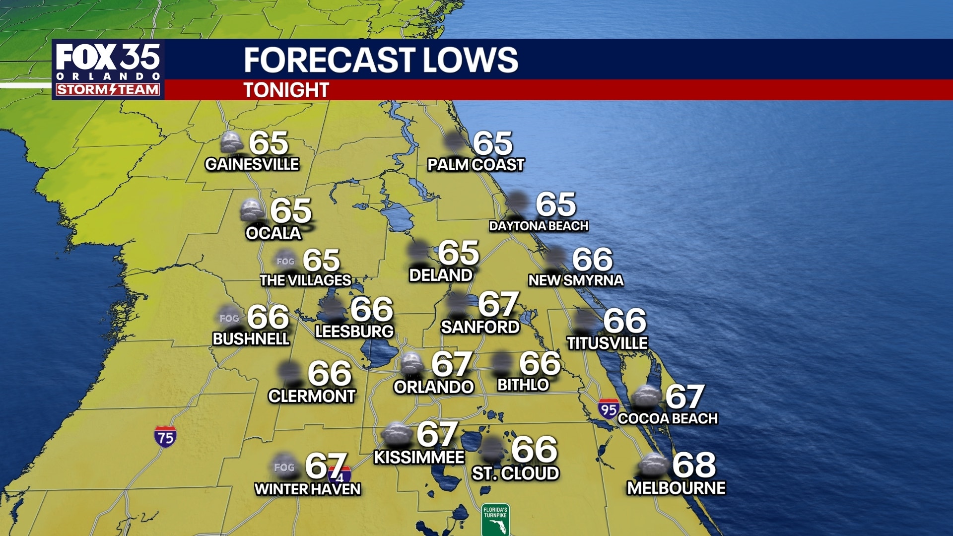 Orlando weather: Wet, mild Thursday night gives way to dry, cooler Friday