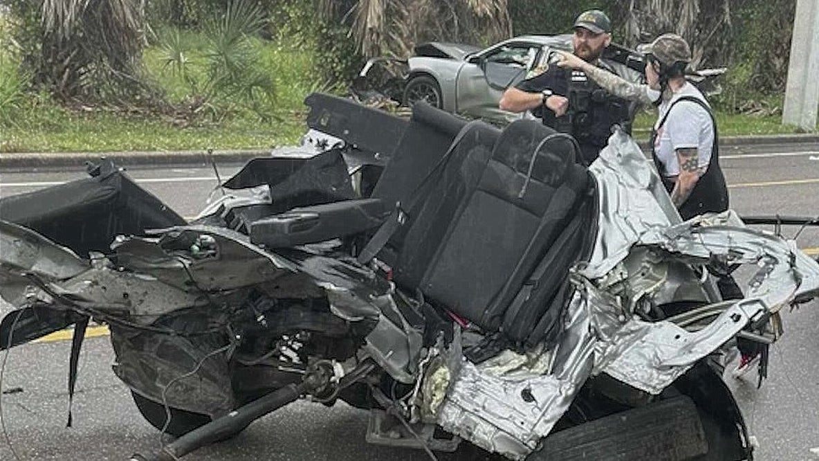 Titusville police looking for driver on the run who survived car crash that sliced vehicle in half