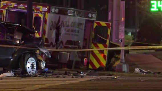 Paramedic, patient in 'critical' condition after ambulance truck crash in Polk County