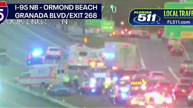 Ambulance hit while responding to crash on I-95 in Volusia County, FHP says