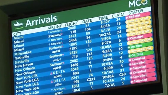 Winter storm: More than 100 flights canceled at Orlando International Airport