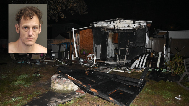 Man sets fire to shed while inside, flees before arrest, officials say