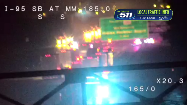 Florida deputy, K-9 escape after patrol car bursts into flames on I-95: FHP