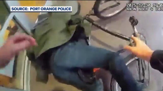 Shoplifting suspect tackled by police while trying to flee on bicycle