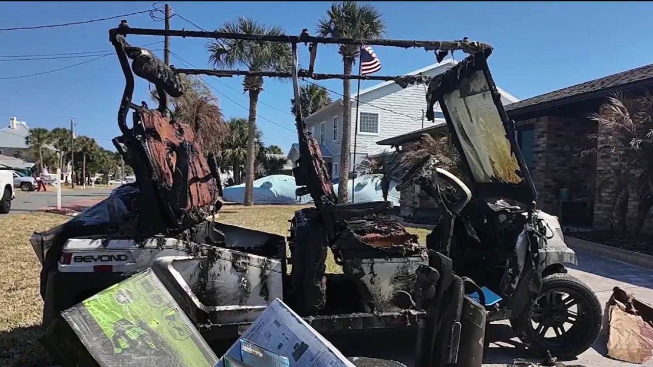 Golf cart fire in Flagler Beach sparks safety warning