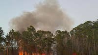 Evacuations underway as crews battle 170-acre brush fire in southern Flagler County, near Old Dixie Hwy