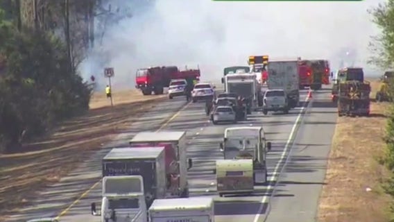 I-95 reopens in Volusia County after brush fire closes road, burns 20 vehicles at campground: Officials