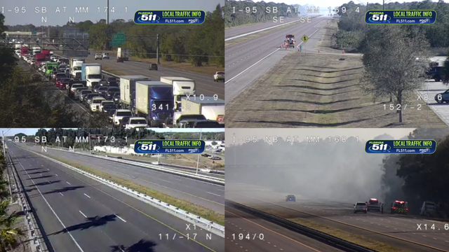 I-95 closed due to brush fire, smoke: Updates, live traffic map