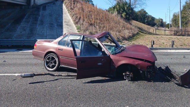 Florida man dies after car falls off overpass onto Interstate-75, troopers say