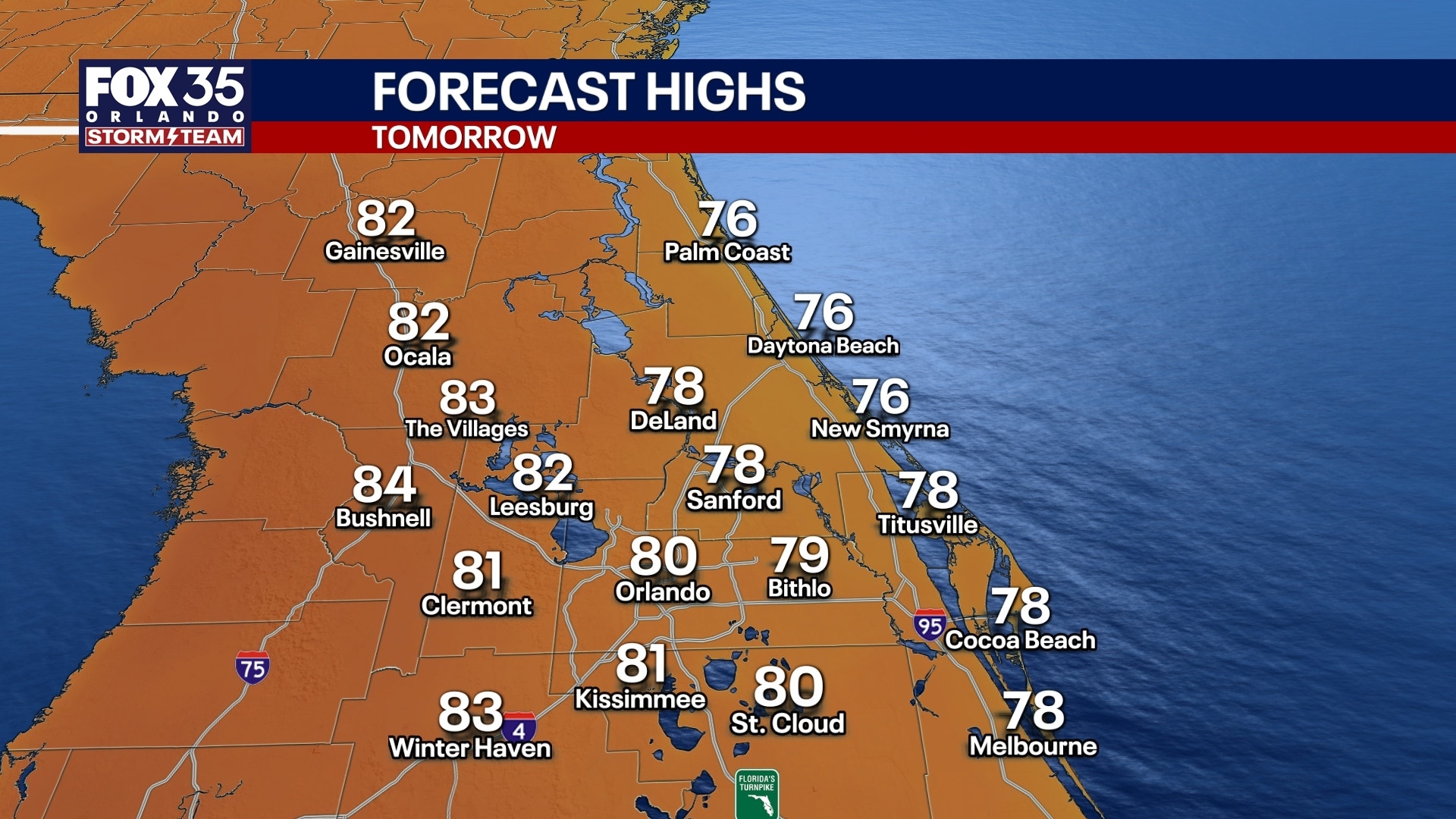 Orlando weather: Wind advisory, dangerous surf to conclude the weekend