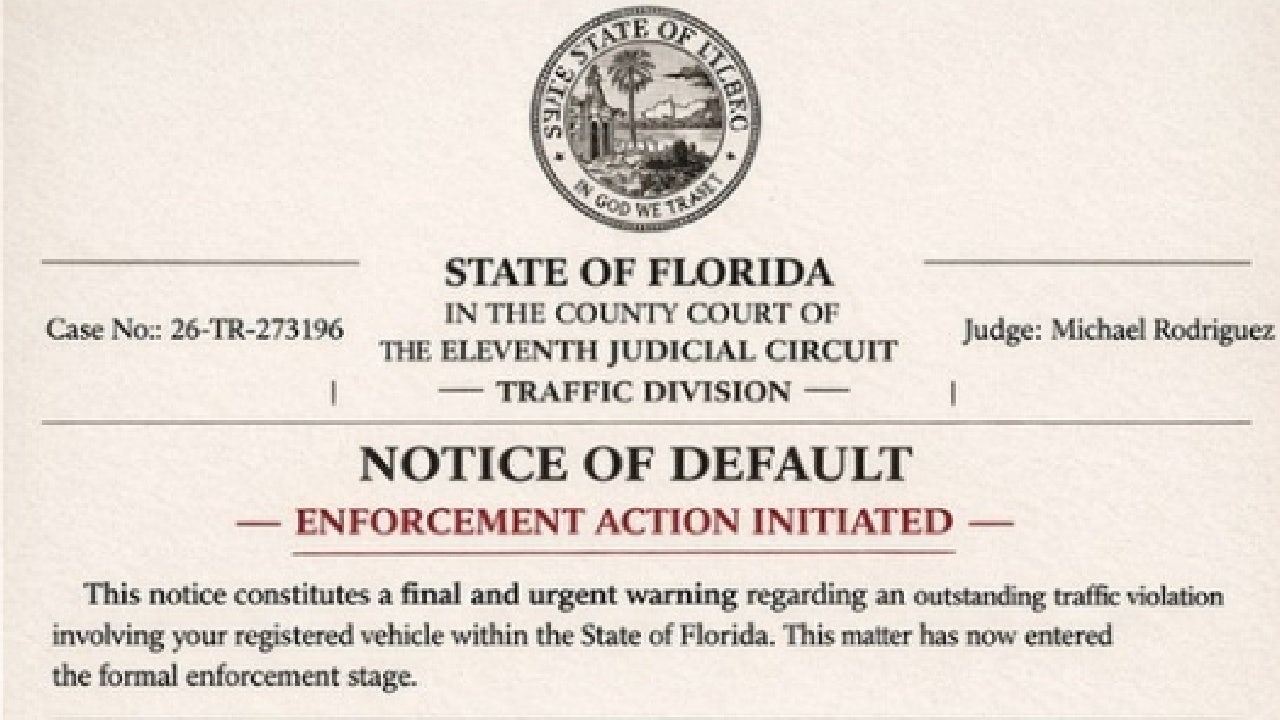 Scam alert: Fake court flyers for hoax violations targeting Florida drivers