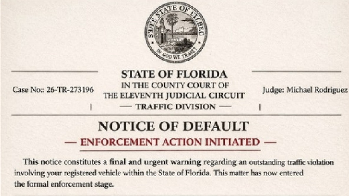 Scam alert: Fake court flyers for hoax violations targeting Florida drivers