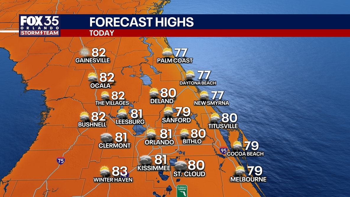 Orlando weather: Rain chances increase through Monday ahead of cold front