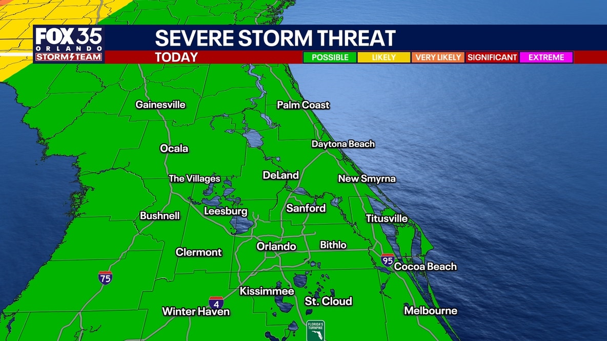 Orlando weather: Storm team alert Monday as cold front brings widespread storms