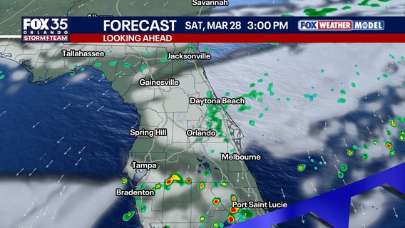 Orlando weather: Scattered storms, gusty 40MPH winds expected