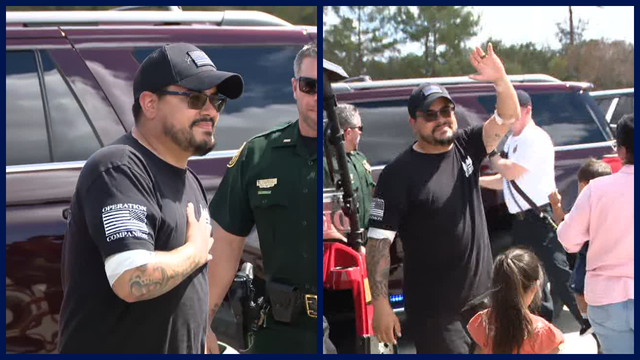 Deputy Jose Rivera, shot in the line of duty, returns home: Family, officers, public gather in support