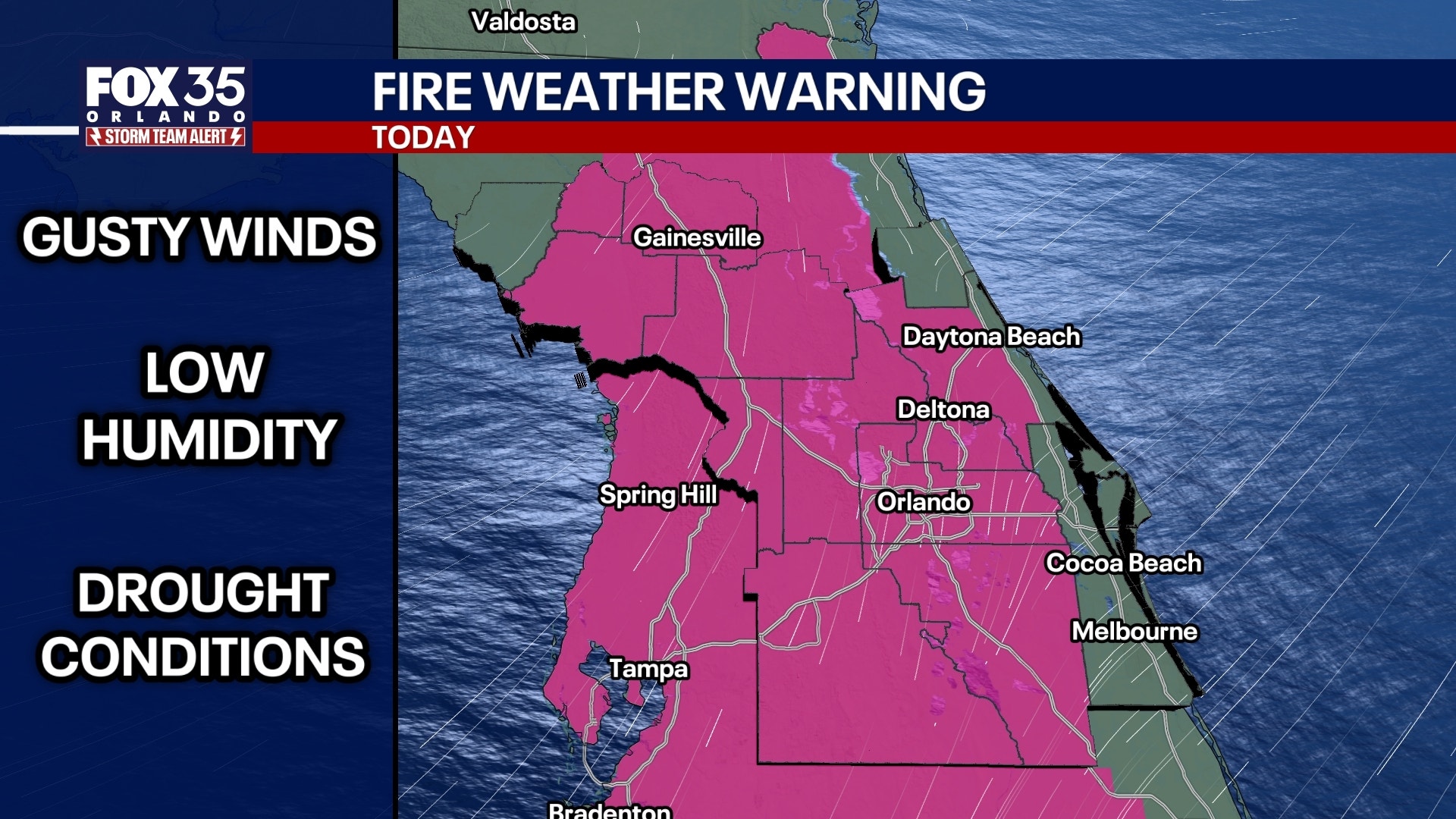 Fire Weather Warning: Gusty winds, low humidity increase fire danger risk