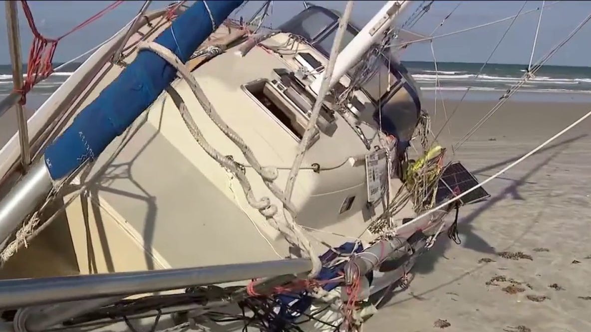 Sailboat washes ashore at New Smyrna Beach after storm, third in recent weeks