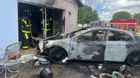 Car slams into Poinciana home, bursts into flames but occupants escape unharmed