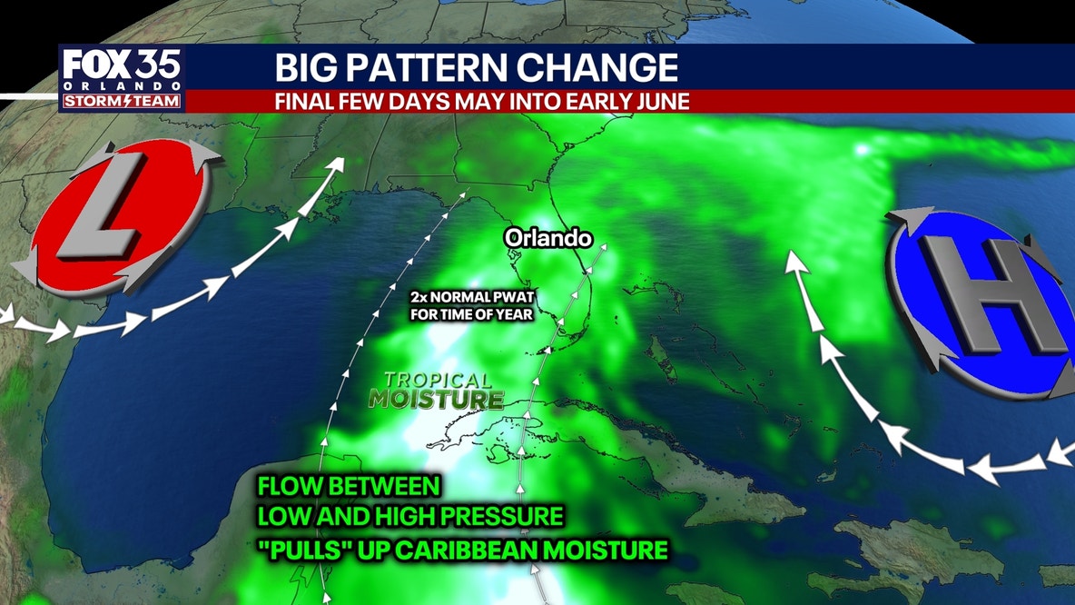 Tropical development over Florida? Pattern shift expected to bring heavy rain, summer humidity
