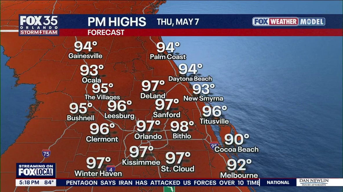 Orlando weather: Heat advisory 3 degrees from 100
