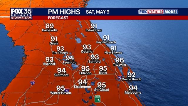 Orlando weather: Lingering showers possible overnight, with mostly sunny, hot Saturday ahead