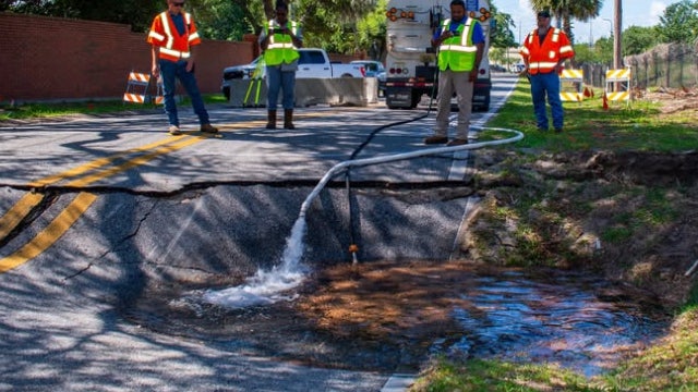 Large Maitland sinkhole now 'stable,' officials say